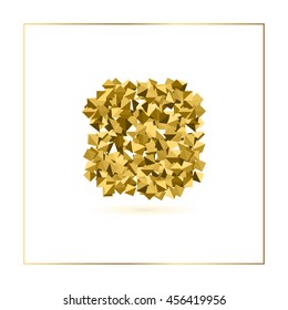 Gold Glitter Design Object, 3d Element. Vector illustration.