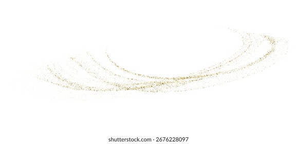 Gold glitter dot particle wave confetti for luxury background. Particle confetti polka stripe. shine elements. Fluid dust stripe and shine for the holiday decoration. Vector golden abstract texture