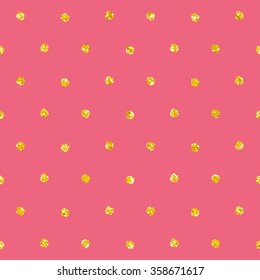 Gold glitter dots Geometric texture. Abstract background. Shiny trend shimmering layout. Trendy sparkling print backdrop wallpaper banner web design element scrap booking paper textile