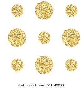 gold glitter dots seamless pattern, golden confetti polka dots vector background, sparkle circles pattern. vector illustration for christmas, birthday, wedding, party, holiday date invitation