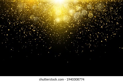 Textura de polvo de brillo de oro. Partículas de oro. Diseño De Lujo. Ilustración vectorial.