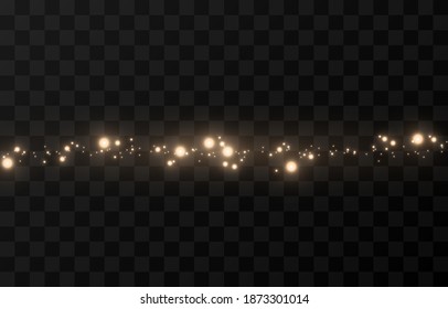 Gold Glitter, Glitter Effect. Gold Light, A Flash Of Sparkles. Light, Sparkles Png. Dust Line Vector Image.