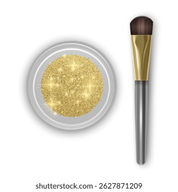 Gold Glitter Eye Shadow with Applicator