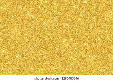 Gold glitter festive background, horizontal texture. Vector