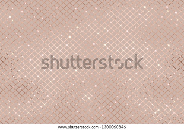 Gold\
glitter fishnet seamless pattern with\
sparkle.