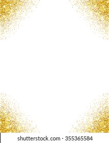 Gold Glitter Frame With White Background