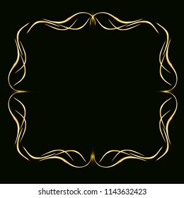 Gold glitter frame,Greeting card, design for business cards, Christmas decoration, background