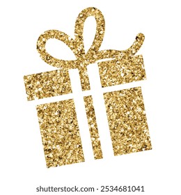 gold glitter gift box vector