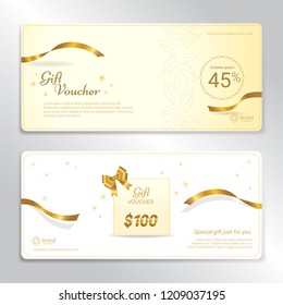 Gold Glitter Gift Voucher, Certificate, Coupon For Festive Season