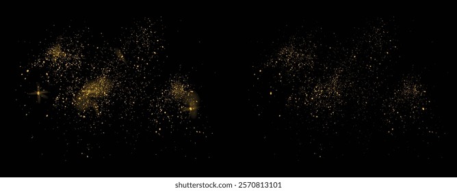 Gold glitter golden background. Gold glitter sparkles magic light effect bokeh glowing golden background