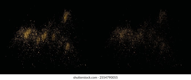 Gold glitter golden dust. Vector light effect gold glitter confetti celebration glamour