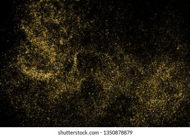 Gold Glitter Halftone Dotted Backdrop. Abstract Retro Pattern. Pop Art Style Background. Golden Explosion Of Confetti. Digitally Generated Image. Vector Illustration, Eps 10.  