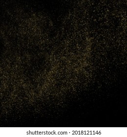 Gold Glitter Halftone Dotted Backdrop. Abstract Circular Retro Pattern. Pop Art Style Background. Golden Explosion Of Confetti. Digitally Generated Image. Vector Illustration, Eps 10.  
