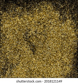 Fondo Dotado De Medio Tono De Glitter De Oro. Resumen del patrón retro circular. Fondo del estilo de arte pop. Explosión Dorada De Confetti. Imagen Generada Digitalmente. Ilustración De Vectores, Eps 10.  