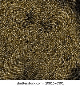 Gold Glitter Halftone gepunkteter Hintergrund. Abstraktes zirkuläres Retro-Muster. Pop Art Style Hintergrund. Goldene Explosion von Confetti. Digitales Bild. Vektorgrafik, EPS10.  