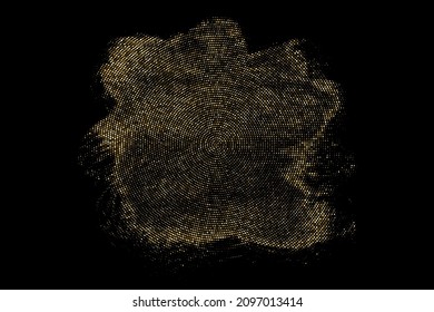 Gold Glitter Halftone gepunkteter Hintergrund. Abstraktes zirkuläres Retro-Muster. Pop Art Style Hintergrund. Goldene Explosion von Confetti. Digitales Bild. Vektorgrafik, EPS10.  
