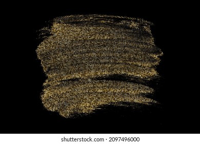 Gold Glitter Halftone Dotted Backdrop. Abstract Circular Retro Pattern. Pop Art Style Background. Golden Explosion Of Confetti. Digitally Generated Image. Vector Illustration, Eps 10.  