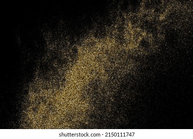 Fondo Dotado De Medio Tono De Glitter De Oro. Resumen del patrón retro circular. Fondo del estilo de arte pop. Explosión Dorada De Confetti. Imagen Generada Digitalmente. Ilustración De Vectores, Eps 10.  