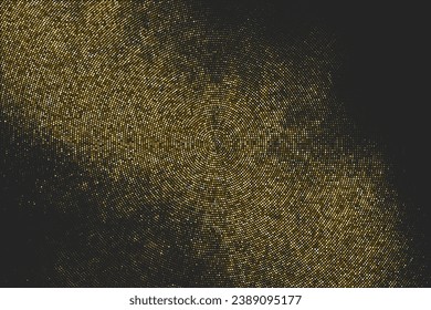 Fondo Dotado De Medio Tono De Glitter De Oro. Resumen del patrón retro circular. Fondo del estilo de arte pop. Explosión Dorada De Confetti. Imagen Generada Digitalmente. Ilustración De Vectores, Eps 10.  
