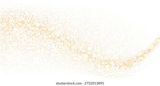 Gold Glitter Halftone Dotted On White Background. Abstract Retro Pattern. Pop Art Style Background. Golden Explosion Of Confetti. Digitally Generated Image. Vector Illustration, Eps 10.  