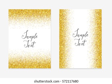 Gold glitter holiday design background with sparkle stripes.