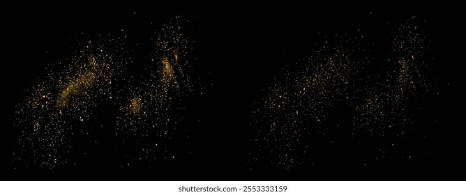 Gold glitter illustration. Stardust bokeh light effect golden glitter glowing illustration. Gold sparkles