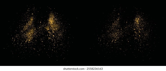 Gold glitter illustration. Stardust confetti light effect gold glitter celebratory illustration