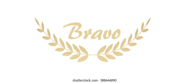 gold glitter laurel branches. vector, EPS 10