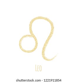 Gold Glitter Leo Zodiac Sign Hand Stock Vector (Royalty Free ...