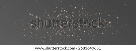 Gold glitter light background. Star particle bg. Magic dust. Christmas golden confetti. Glow shine bokeh particle. Winter holiday. Celebration banner. Luxury party. Vector illustration.