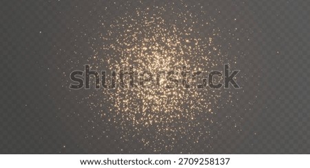 Gold glitter light banner. Magic dust background. Star particle bg. Christmas Holiday golden confetti. Fairy bulb. Glow shine bokeh. Winter Celebration frame. Luxury party. Vector illustration.