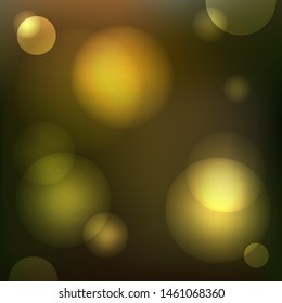 Gold glitter light bokeh background, vector illustration