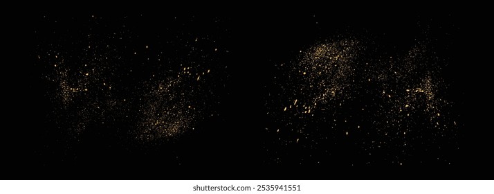 Gold glitter light effect confetti texture background. gold glitter