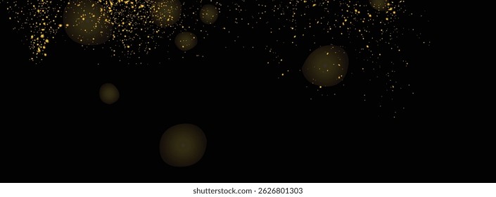 Diseño de fondo de elemento de confeti de efecto de luz de brillo dorado