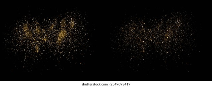 efeito de luz dourado pontos dourados mágica splatter textura. decoração dourado glitter