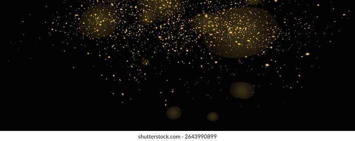 Gold glitter light effect golden dot magic splatter texture decoration background design