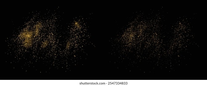 Gold glitter light effect luxury illustration magic splatter sparkle background. gold glitter celebratory