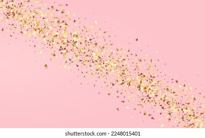 Gold Glitter Luxury Vector Pink Background. Anniversary Sequins Wallpaper. Yellow Particle Festive Design. Dust Effect Illustration. - Shutterstock ID 2248015401