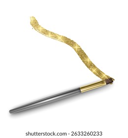 Gold Glitter Makeup Brush Stroke for Beauty and Cosmetics