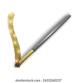Gold Glitter Makeup Brush Stroke for Beauty and Cosmetics