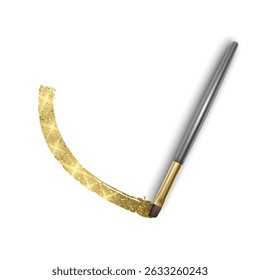 Gold Glitter Makeup Brush Stroke for Beauty and Cosmetics