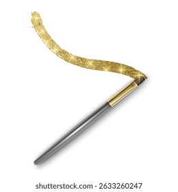Gold Glitter Makeup Brush Stroke for Beauty and Cosmetics