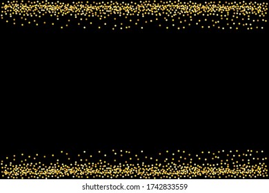 Gold glittern auf schwarzem Hintergrund. Vector Vorlage von Luxus golden Rand. Lagervorlage.