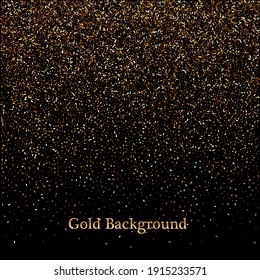 Gold glitter on a black background. Idea for your design.