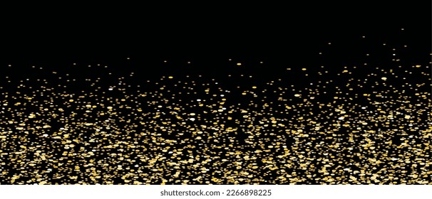 Gold glitzert auf schwarzem Hintergrund, Vektorgrafik. Goldener glänzender Hintergrund für Grußkarte, Tapete und Banner. Hintergrund für Broschüre, Vip Flyer und Pinselstrich. Abstraktes Konzept, Vektorgrafik