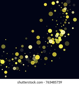 Gold glitter on a black background. Explosion of confetti. Vector festive background. Snow falling texture. Abstract element of design for new year, cristmass, birthday, wedding cards, banners, poster