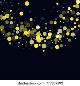 Gold glitter on a black background. Explosion of confetti. Vector festive background. Snow falling texture. Abstract element of design for new year, cristmass, birthday, wedding cards, banners, poster