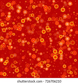 Gold glitter on a red background. Autumn confetti. Vector background. Star falling texture. Abstract element of design for new year, christmas, halloween, birthday, wedding cards, banners, poster.