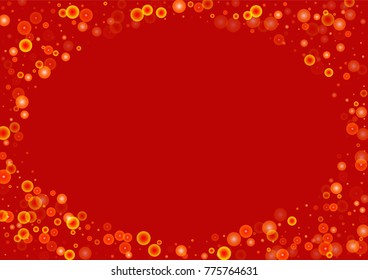Gold glitter on a red background. Explosion of confetti. Vector festive background. Snow falling texture. Abstract element of design for new year, christmass, birthday, wedding cards, banners, poster
