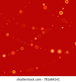 Gold glitter on a red background. Explosion of confetti. Vector festive background. Snow falling texture. Abstract element of design for new year, christmass, birthday, wedding cards, banners, poster